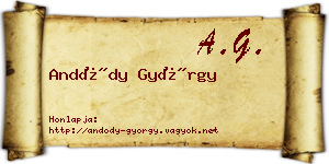 Andódy György névjegykártya